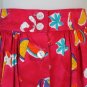 Vintage F.L. Malik Red Tea Teapots Novelty Print Button Front Maxi Skirt 6