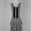 Twelve by Twelve Sleeveless Tiered Heather Gray Zip Front Sweater Jumper Dress S