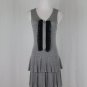 Twelve by Twelve Sleeveless Tiered Heather Gray Zip Front Sweater Jumper Dress S
