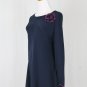 Vintage Amy Michelson Holly Harp Navy Blue Silk Jersey Asymmetrical Hem Tunic M