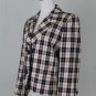 YSL Yves St Laurent Rive Gauche Cream & Navy Plaid Wool Silk Blend Jacket 40 10
