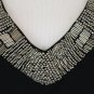 CYNTHIA ROWLEY Silver & Gold Beaded Black Jersey Sleeveless Evening Top S NWOT