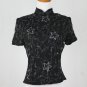 Vintage Papell Boutique 1940's Style Beaded & Sequined Silk Short Sleeve Top S