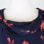 Vintage 1930's Rose Print Dress Navy Blue and Red Mint Condition Medium Large