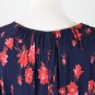 Vintage 1930's Rose Print Dress Navy Blue and Red Mint Condition Medium Large
