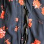 Vintage 1930's Rose Print Dress Navy Blue and Red Mint Condition Medium Large
