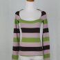 Miss Sixty Striped Wool Blend Scoop Neck Long Sleeve Sweater Made in Italy M