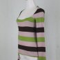Miss Sixty Striped Wool Blend Scoop Neck Long Sleeve Sweater Made in Italy M