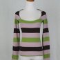 Miss Sixty Striped Wool Blend Scoop Neck Long Sleeve Sweater Made in Italy M