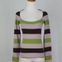 Miss Sixty Striped Wool Blend Scoop Neck Long Sleeve Sweater Made in Italy M
