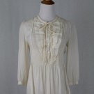Miss Me Collection Creamy Ivory Cotton & silk Voile Smocked Peasant Blouse Small