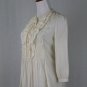 Miss Me Collection Creamy Ivory Cotton & silk Voile Smocked Peasant Blouse Small