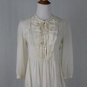 Miss Me Collection Creamy Ivory Cotton & silk Voile Smocked Peasant Blouse Small
