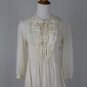 Miss Me Collection Creamy Ivory Cotton & silk Voile Smocked Peasant Blouse Small