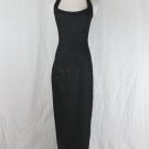 Sophie Sitbon Paris Long Sleeveless Black Python Evening Dress France 38