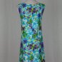 Vintage Roberta Lynn Hollywood 1960's Blue Floral Cotton Dress S New Condition