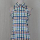 Vintage Tommy Hilfiger Madras plaid Sleeveless Button Down Shirt Size 4 Small