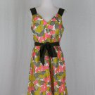 Millie of New York Pink Cherry and Yellow Lemon Print A-Line Sundress Dress 8