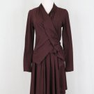 Morgane Le Fay Burgundy Asymmetrical Hem Sleeveless Ballerina Dress & Jacket XS