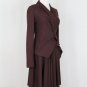 Morgane Le Fay Burgundy Asymmetrical Hem Sleeveless Ballerina Dress & Jacket XS