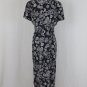 Vintage Adrianna Papell 1940's Style Silk Short Sleeve Full Length Wrap Dress 8