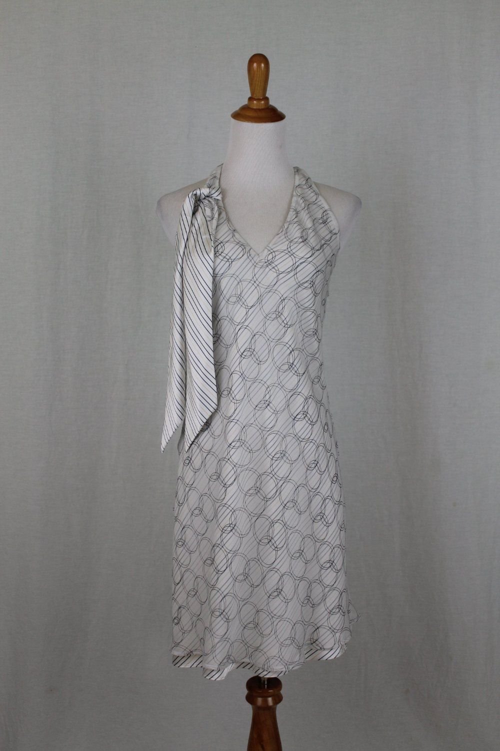Vintage Laundry by Shelli Segal silk Bias cut Retro Halter dress Sundress 6 NEW