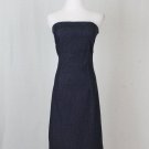 3B Made in America Strapless Dark Wash Stretch Denim Below the Knee dress M NEW