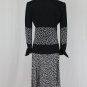 Vintage DAVID HAYES Black & White Silk Suit Pleated Skirt Ensemble Size 6 38