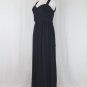 AMSALE Crinkled Silk Gown Navy Blue Twist Front Sweetheart Neck Prom 8 NWT