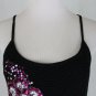 Vintage Adrianna Papell 90's Beaded Black Crocheted Cross Back Cocktail Dress S