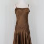 ADRIANNA PAPELL Beaded Bronze Silk Charmeuse 1920's Flapper Gatsby dress Gown 6