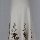 Vintage Carole Little Beige Linen Blend Beaded and Embroidered Gored Skirt 8