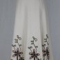 Vintage Carole Little Beige Linen Blend Beaded and Embroidered Gored Skirt 8