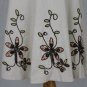Vintage Carole Little Beige Linen Blend Beaded and Embroidered Gored Skirt 8