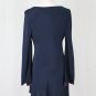 Vintage Holly Harp Amy Michelson Blue Silk Jersey Long Sleeve Tunic Dress S