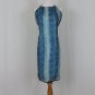 Max Studio Strappy Blue Python Print Halter Dress Mid Calf Made in USA PM New