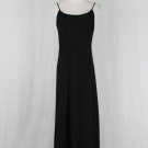 Adrianna Papell Classic Black Georgette Low Back Spaghetti Strap Evening Gown 12