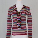 Vintage 1990's Iconic CACHAREL Colorful Wool Blend Sweater Made in France 36 S