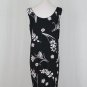 Vintage LAURA ASHLEY Black & White Floral Knee Length Sundress IUSA sz 8 UK 12 M