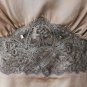 Leigh Bantivoglio Taupe Silk Camisole w/ French Lace & Swarovski Crystals S