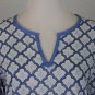 J. Jill French Blue Cotton Voile Provencal Woodblock Print Summer Tunic NEW XS