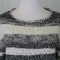Cynthia Rowley Soft & Fuzzy Mohair Boyfriend Sweater Gray Stripes Medium NEW