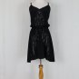 Matty M. Sequined 100% Silk Black Spaghetti Strap Cocktail Dress 1920's Zelda S