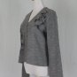 Vintage J. JILL Merino Wool Cardigan Sweater Hand Embroidered Gray & Black S