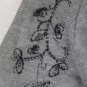 Vintage J. JILL Merino Wool Cardigan Sweater Hand Embroidered Gray & Black S