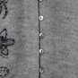 Vintage J. JILL Merino Wool Cardigan Sweater Hand Embroidered Gray & Black S