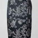 Lilly Pulitzer Black and Pewter Brocade Satin Fully Lined Pencil Skirt Sz 0