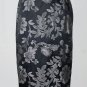 Lilly Pulitzer Black and Pewter Brocade Satin Fully Lined Pencil Skirt Sz 0