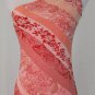 Vintage Express One shoulder Bias Cut Peach 100% Silk Chiffon Mid Calf Dress 0