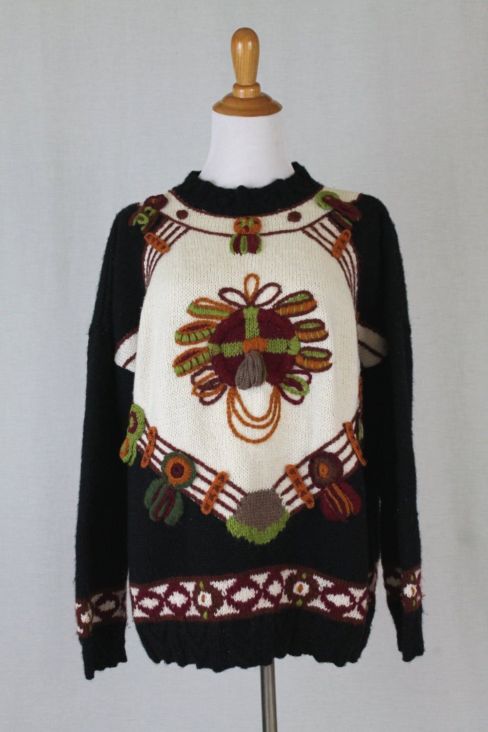 ROBERTA FREYMANN Roberta Roller Rabbit Handknit Wool Oversized Sweater S